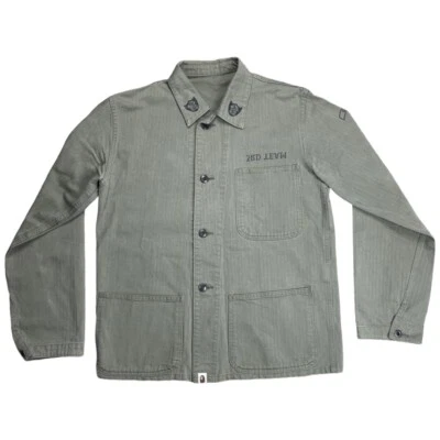 Bape A BATHING APE Chaqueta Militar Camisa Talla Grande Rara Japón Ropa de Calle Foto 1 de 4