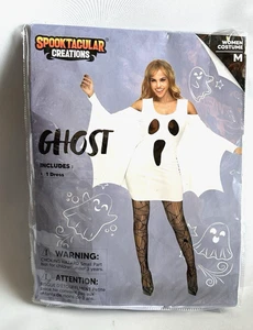 Spooktacuar Creations Ghost Halloween Costume Women Medium New - Picture 1 of 8