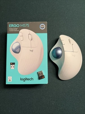 Logitech Ergo M575 Wireless Optical Trackball Mouse White - Image 1 of 3