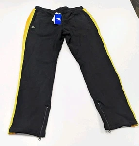 Herren Lacoste Live Jogginghose Sweatpants schwarz gelb/orange gestreift Gr. Medium - Bild 1 von 11