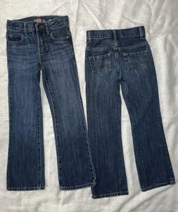 2 Girls Children’s Place Dark Blue Jeans Lot Of 2 Adjustable - Picture 1 of 2