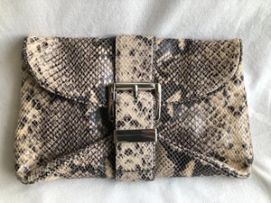 Michael Kors Faux Snakeskin Embossed Leather Clutch - Picture 1 of 4