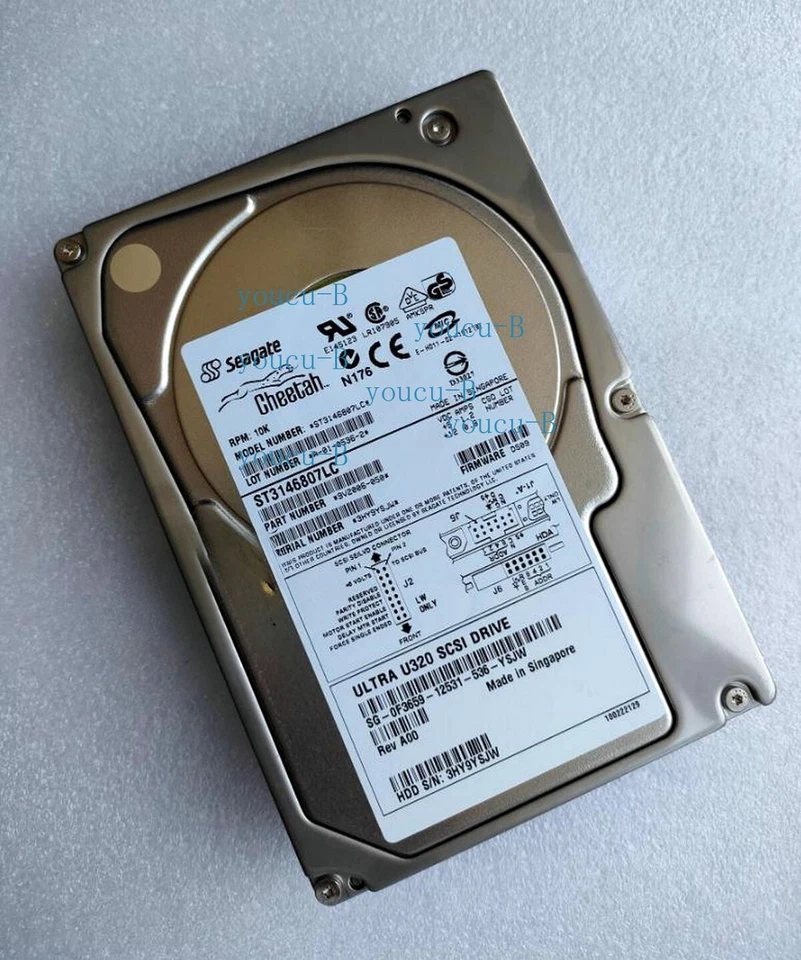 1pcs 0F3659 Dell ST3146807LC 146GB 3.5" 10K ULTRA U320 SCSI SCA 80 Hard Drive - Image 1 of 2