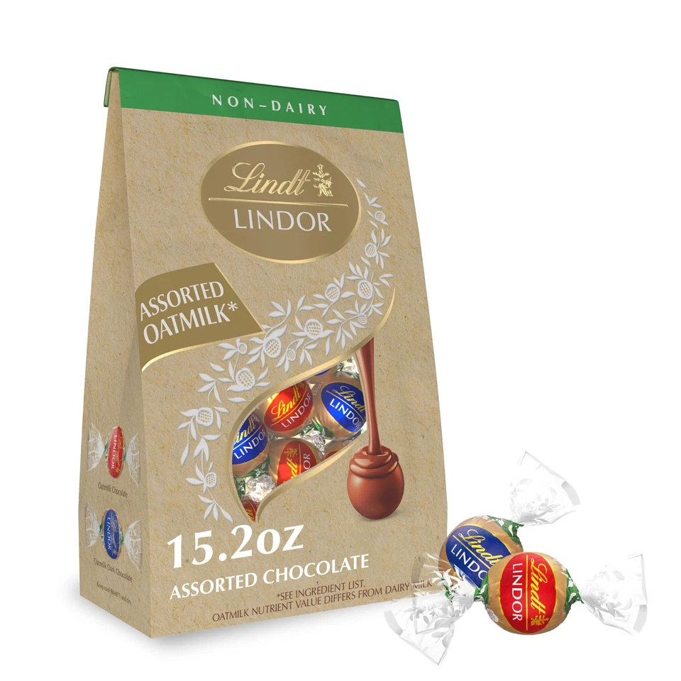 Трюфели шоколадные овсяное молоко в ассортименте Lindt LINDOR, немолочные, полный размер - Изображение 1 из 4