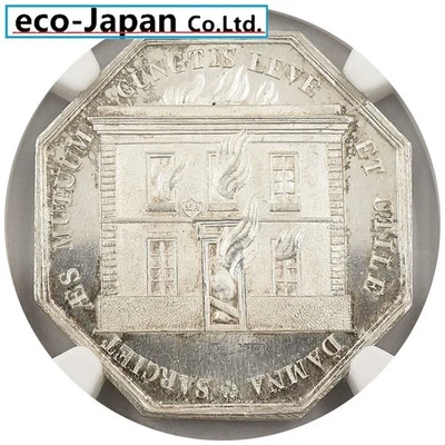US Tariff free/ French (UNDATED) Jeton Silver Coin NGC MS62 Calyvados Insurance - Image 1 of 4