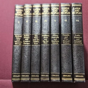 Complete Set of 7 Volumes Hardcover Lands And Peoples 1963 Grolier Society - Imagen 1 de 16
