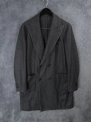 L.B.M 1911 Coat Men 42R Grey Cashmere Double Breasted Jacket Long Chore Military - Image 1 of 4
