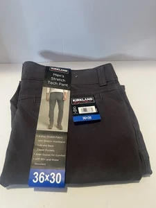 Kirkland Signature Stretch Tech Men’s Pants Gray 36X30 New - Picture 1 of 14