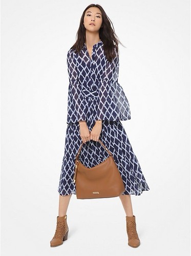 Camicia Michael Michael Kors stampa Ikat a strati blu Shore taglia 4