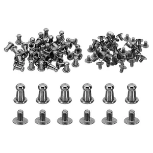 4mm Leather Rivets, 100 Sets Round Button Head Studs Metal Screw Studs Posts ... - Picture 1 of 6
