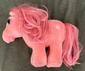 Vintage 1980s Hasbro Softies My Little Pony Cotton Candy Pink Stuffed Plush 9" - Picture 1 of 9