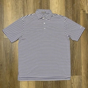 Camisa polo de golf Peter Millar Southern Comfort para hombre a rayas grandes academia púrpura - Imagen 1 de 6