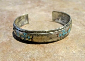 SELTEN FRÜHES TOMMY SINGER (d.) Navajo Sterling Türkis ZWEI KACHINA Armband - Bild 1 von 14