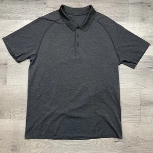 Lululemon Metal Vent Tech Golf Polo Shirt Mens Size Large Heather Gray Stretch - Picture 1 of 15
