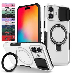 Shockproof Magnetic Magsafe Ring Stand Case For iPhone 15 16 Pro Max 14 13 12 11 - Picture 1 of 119