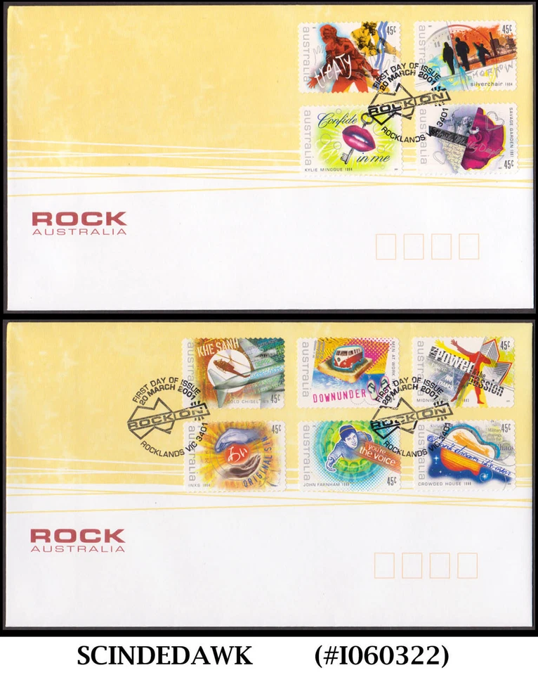 AUSTRALIA - MÚSICA ROCK AUSTRALIA 2001 - JUEGO DE 2 FDC Foto 1 de 1