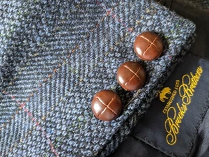 42R Brooks Brothers Blue Pink colorful SCOTLAND Tweed Blazer Jacket Sport Coat - Picture 1 of 8