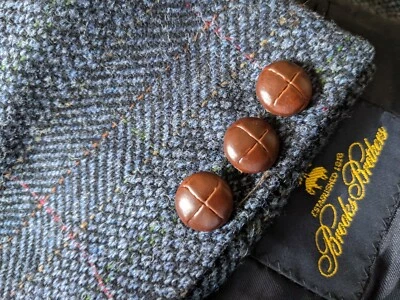 42R Brooks Brothers Blue Pink colorful SCOTLAND Tweed Blazer Jacket Sport Coat - Image 1 of 4