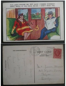 1935 Great Britain Novelty Postcard-Passed Windsor ties 1d stamp Blackpool Lancs - Picture 1 of 3