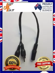 2 X RCA Plugs To 3.5mm Stereo Socket (10cm) Shielded Cable Black - Picture 1 of 8