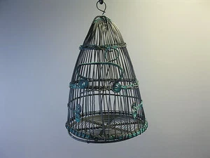 Antigua jaula para pájaros trampa para pájaros 35 cm x 25 cm - Imagen 1 de 4