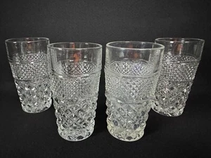Set of 4 Vintage Anchor Hocking Wexford Flat Tumblers 5 1/2" Clear Glass - Picture 1 of 12