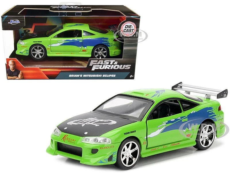 Fast and Furious Brian's 1995 MITSUBISHI Eclipse Jada Diecast Toy Car 5" 1 32