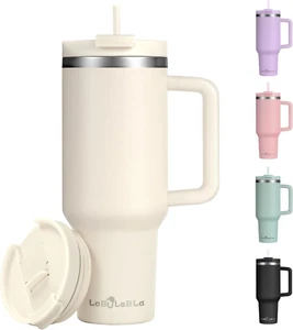 40Oz Tumbler with Handle,Double Wall Vacuum Reusable Stainless Steel Insulated W - Picture 1 of 12