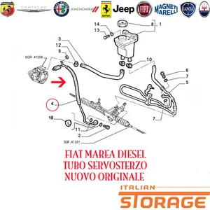 FIAT MAREA DIESEL TUBO SERVOSTERZO NUOVO ORIGINALE 46453098 - Imagen 1 de 1