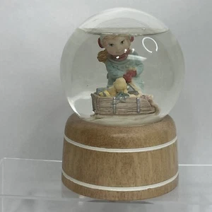 Hallmark Snow Globe Mary & Friends Girl Sled Dog Puppy Gifts Friendship - Picture 1 of 10