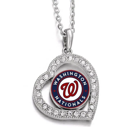 Washington Nationals Womens Sterling Silver Heart Necklace With Pendant D19 Cover