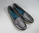 Women's Size 7.5 Keds Springy Steps Penny Loafer Slip-on Shoes Metallic Silver