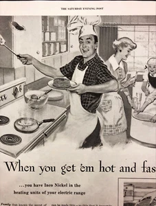 1955 Inco Nickel Electric Range Heating Units Vintage Print Ad Dad Cooking - Picture 1 of 2