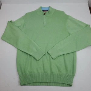 Vineyard Vines 1/4 Zip Mock Neck Sweater Cashmere Blend Light Green Men's Small - Picture 1 of 11