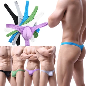 Sexy Herren Tanga G-String glatt niedrig steigende Unterwäsche Ausbuchtung Beutel schmale Hose - Bild 1 von 53