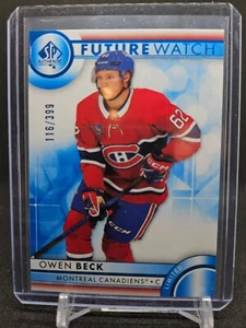 2023-24 UD SP Authentic Future Watch Blue Owen Beck #113 /399 - Picture 1 of 2