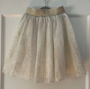 Hanna Andersson Girls Ivory & Gold Tulle Tutu Skirt - Size 100 (4) - Picture 1 of 5