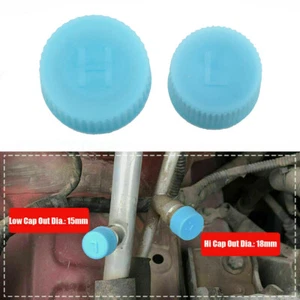 2Pcs High & Low Pressure A/C System Valve Caps Air Conditioning Service Tools - Bild 1 von 12
