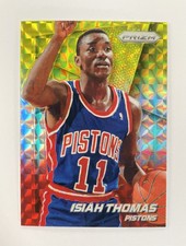 2014-15 Panini Prizm ISIAH THOMAS #162 Yellow Red Mosaic Prizm ~ Pistons