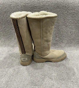 UGG Australia Boots Womens 7 Ultimate Tall Braid Suede Sheepskin S/N 5340 - Picture 1 of 18