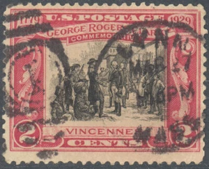 Scott 651 The 1929 2¢ George Rogers Clark Issue, Used - Picture 1 of 1