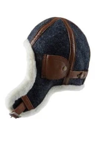 Cappello cabrio in feltro berretto da pilota berretto in pelle berretto in pelliccia pelliccia trapper leather cap - Foto 1 di 3