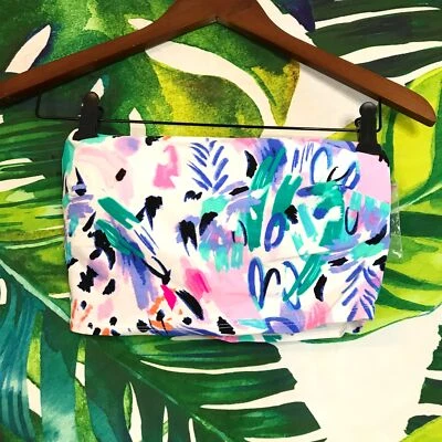 Nuevo con etiquetas $26 SO Juniors Mediano Blanco Estampado Abstracto Convertible Bralette Top de Bikini Foto 1 de 4