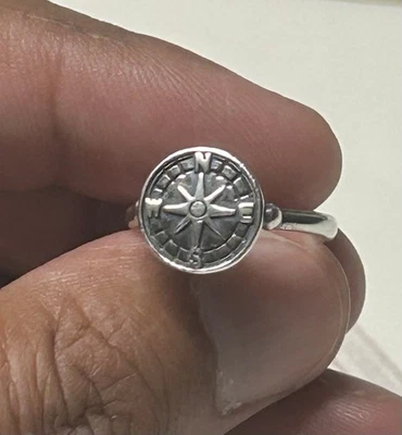 James Avery Retired Compass Life’s Journey Sterling Silver 925 Ring Size 8 - Image 1 of 4