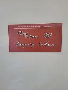 77 Dodge Aspen Charger Royal Monaco Owner's Operator's Manual USED 1977 - Picture 1 of 2
