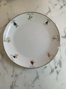 Pottery Barn Large ROUND Cookie Serving Plate Platter Reindeer Christmas $100 - Picture 1 of 4
