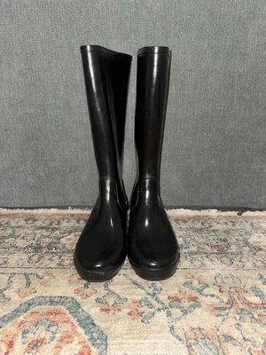 Botas de lluvia de goma hasta la rodilla Michael Kors para mujer, tacón de cuña, talla 8 Foto 1 de 4