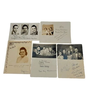 Junk Drawer Lot of 5 Vtg Monochrome Christmas Holiday Cards 5.5" x 3.5" B & W - Imagen 1 de 4