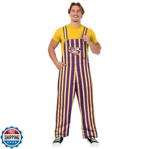 FOCO Men's LSU Tigers NCAA College Logo Sideline Spirit Bib Overalls, Team Co - Picture 1 of 5