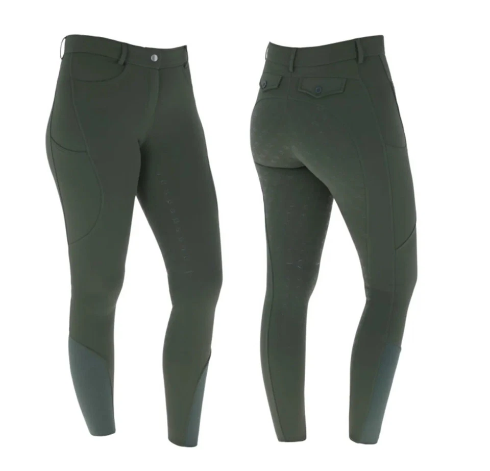 warme Reithose Vollbesatz Covalliero-Grip opal green Winterreithose 38 M T10B